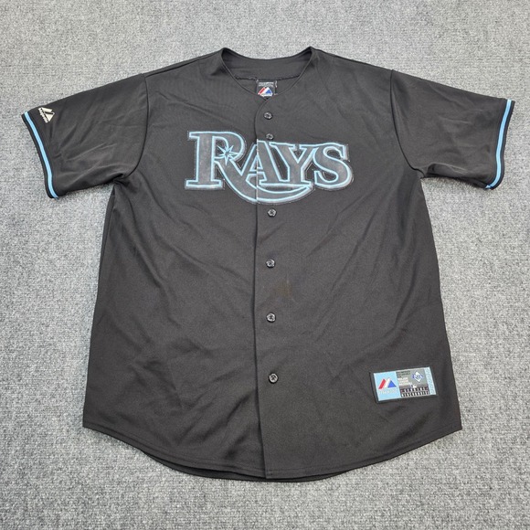 Tampa Bay Rays Majestic MLB Longoria #3 Baseball Jersey Black L - Picture 1 of 7
